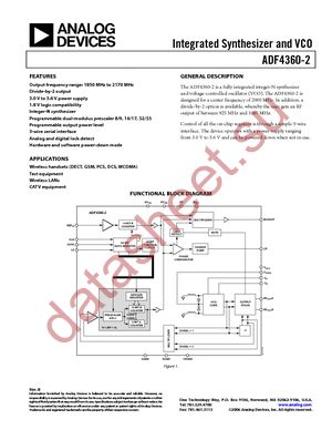 ADF4360-2BCPRL datasheet  